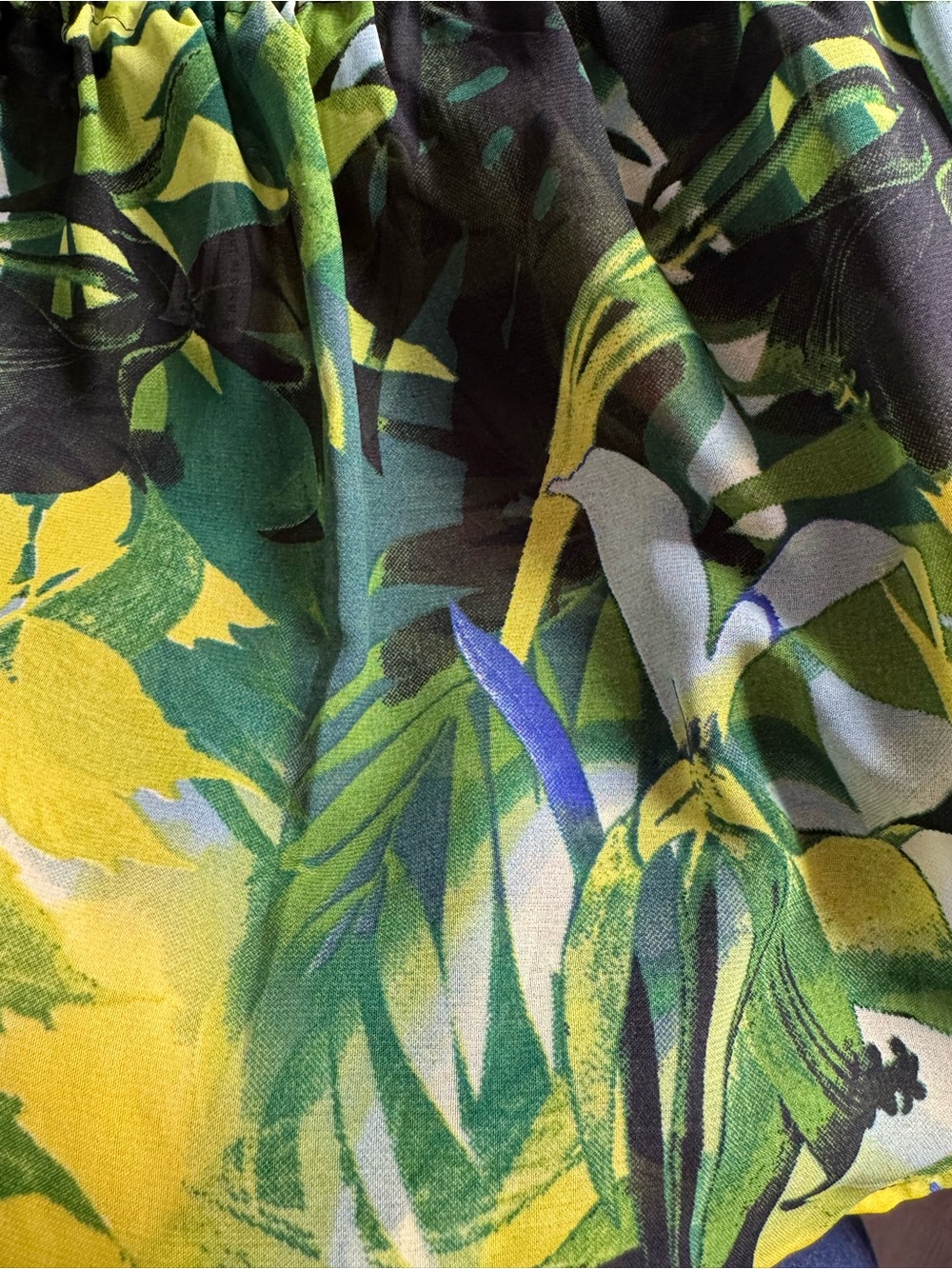 Live 4 Truth Green Tropical Off-Shoulder Bell Sleeve Crop Top - Picture 10 of 14